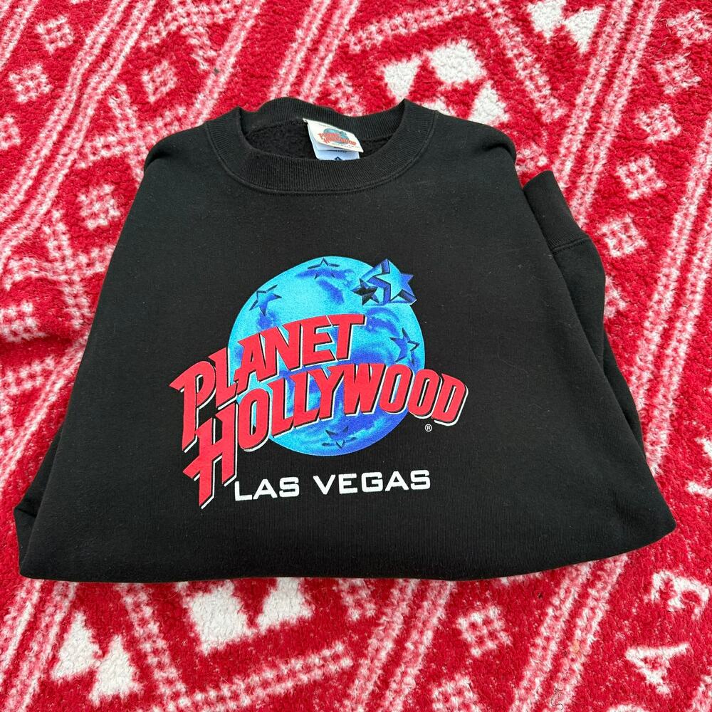 Vtg 1991 Planet Hollywood Las Vegas Sweatshirt - Made in USA - Large - Black